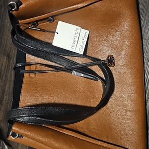 Calvin Klein Collection Brown and Black Tote Bag